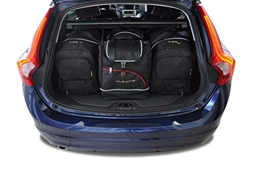 KJUST Dedizierte Kofferraumtaschen 4 STK kompatibel mit Volvo V60 I 2010 - 2018