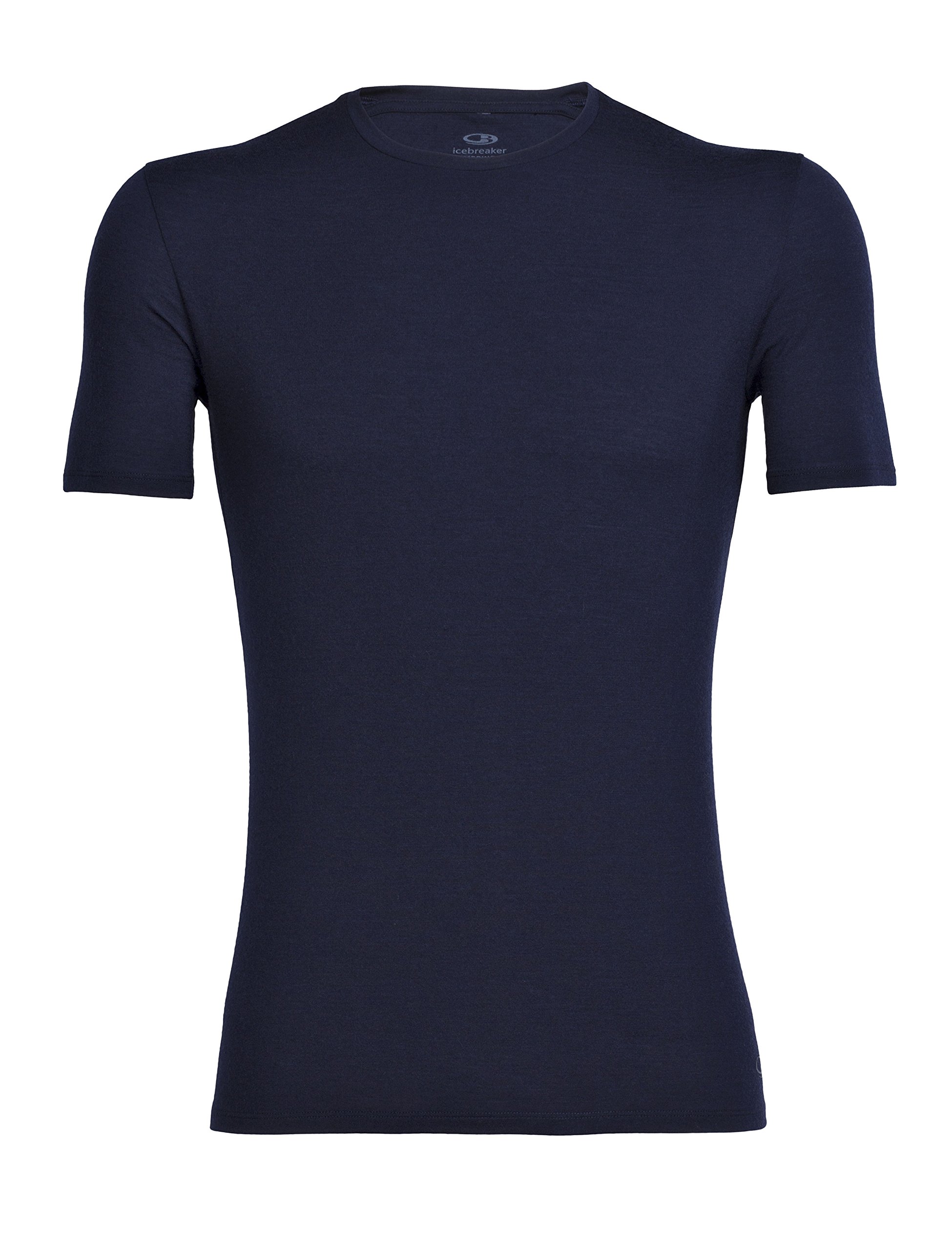 Icebreaker Herren Anatomica Crewe T-Shirt - Funktionsshirt Herren - Merinowolle Unterwäsche - Mitternachtsmarine, M