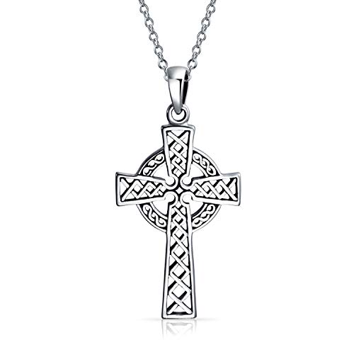 Irische Wikinger Liebe Knoten Keltische Trinity Kreuz Anhänger Halskette Für Frauen 925 Sterling Silber 18 Zoll