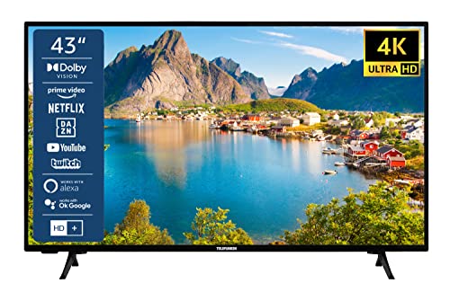 TELEFUNKEN XU43SN550S 43 Zoll Fernseher/Smart TV (4K Ultra HD, HDR, Triple-Tuner, Dolby Atmos) - Inkl. 6 Monate HD+ [2023]