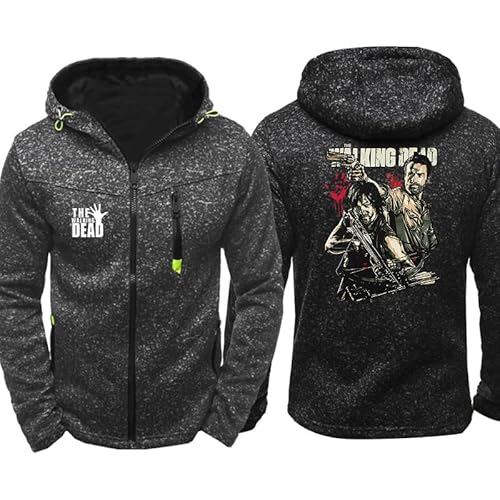 Renta Hoodie Jacke Herren The Walki-ng Dead, Kapuzenjacke Sweatjacke, Wandern Laufen Outdoor-Sportarten Kapuzenjacke-Black 2||XL