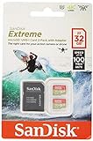 SanDisk Extreme 32 GB microSDhC Memory Card for Action Cameras and Drones with A1 App Performance up to 100 MB/s, Class 10, U3, V30 - Twin Pack