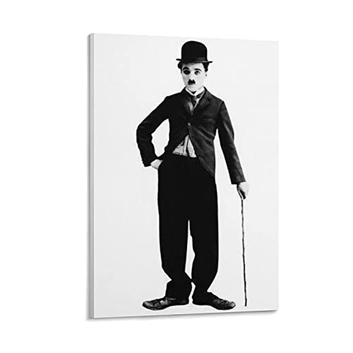 TSALF Foto Auf Leinwand Kein Rahmen Charlie Chaplin Das Klassische Bild Poster Leinwand Wandkunst Bilder für Schlafzimmer Wandkunst Geschenke Dekor 60x90cm