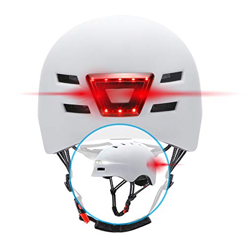 BEEPER Unisex Jugend ME135S-W Helm mit integrierter Beleuchtung, weiß, S