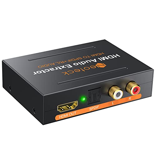 Neoteck HDMI Audio Extractor HDMI zu Optische SPDIF Toslink Konverter + HDMI Video Adapter Splitter Verteiler mit Power Adapter-dac HD Digital zu Stereo R/L Audio Extractor für Blu-ray DVD Player