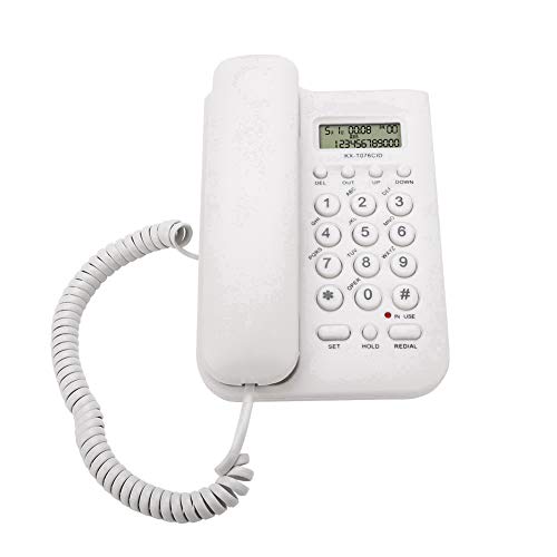 Goshyda Kabelgebundenes Telefon, KX-T076 FSK/DTMF Festnetz-Festnetz-Wandtelefon mit Zwei Systemen für zu Hause/Hotel/Büro(Weiß)
