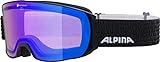 ALPINA NAKISKA Q - Verspiegelte, Kontrastverstärkende & Polarisierte Skibrille Mit 100% UV-Schutz Für Erwachsene, black matt, One Size
