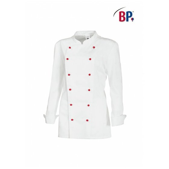 BP Koch-Jacke für Damen - Lieferung ohne Knöpfe - langarm - weiß - Größe: 38