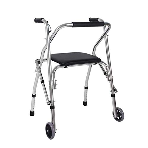 Gehhilfe für Senioren, Rollator, Rollator, rollender Gehhilfe, leichtes Aluminium, mit Rückenlehne und Rädern, Standhilfe, zusammenklappbar, Gehen, alles ist in Ordnung