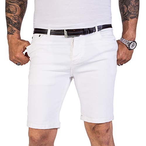 Rock Creek Herren Shorts Jeansshorts Denim Short Kurze Hose Herrenshorts Jeans Sommer Hose Stretch Bermuda Hose RC-2205 Weiß W31