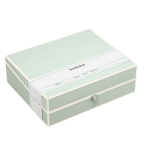 Semikolon 364104 Dokumentenbox – Aufbewahrungs-Box für Dokumente A4 – 31,5 x 26 x 10 cm – moss pastell-grün
