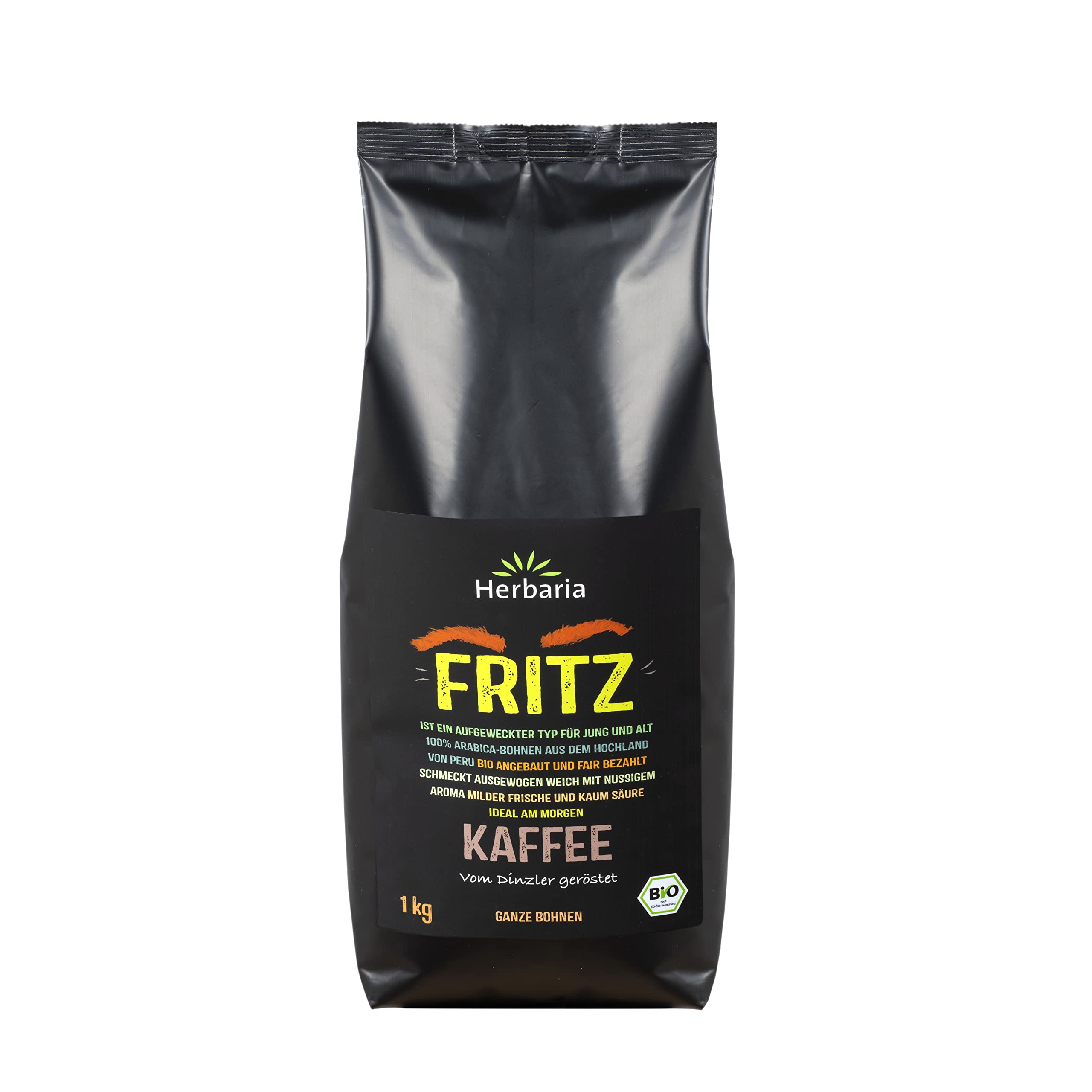 Herbaria Fritz Kaffee ganze Bohne BIO, 1er Pack (1 x 1 kg)