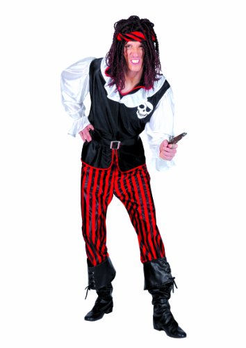 Funny Fashion 611058 - Pirat Jacky 2-teilig, mit Gürtel und Kopftuch, Größe 56-58
