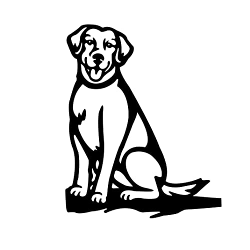 DIYBravo Metall Hund auf AST sitzend, Art-Lebensechte Hundfigur Tier Silhouette Baum Kunst Stahl Hof Dekoration, Zaunpfahl Garten Veranda Hinterhof Deko Statuen (Labrador)