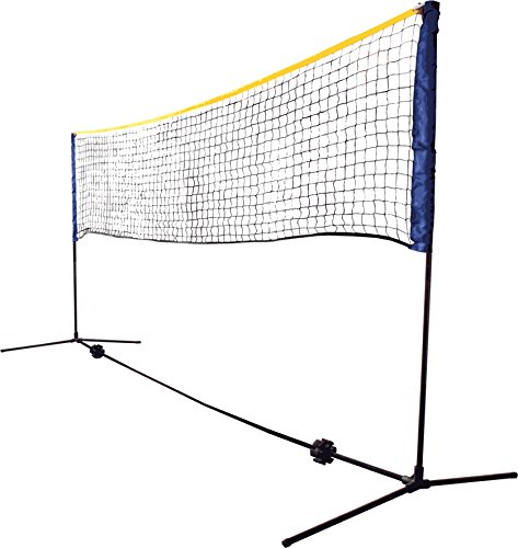Schildkröt Netzgarnitur Kombi, freistehendes Freizeit-Netz für Badminton, Street-Tennis und andere Sportarten, stufenlos höhenverstellbar von 0,75m bis 1,55m, Breite 3m, 970994
