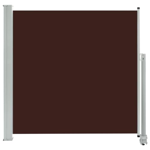 vidaXL Seitenmarkise Ausziehbar Sonnenschutz Sichtschutz Windschutz Seitenrollo Markise Balkon Garten Terrasse 160x300cm Braun Stoff Eisen