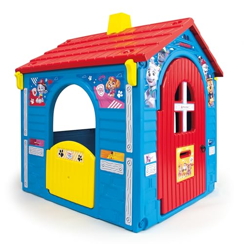 INJUSA - Paw Patrol Kinderspielhaus für Kinder von 3 bis 6 Jahren, mit 1 Haupttür mit Riegel und Briefkasten, 2 Seitentüren, 1 Fenster mit Außentheke, Blau