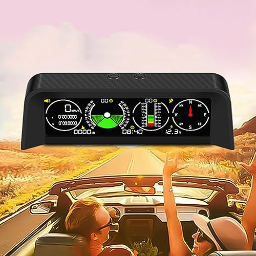 OBEST Car Head Up Display Auto,GPS Speedometer,Universal Auto HUD Motorrad Anzeige mit Übergeschwindigkeitsalarm Ermüdungswarnung,Uhr Kompass Geschwindigkeitsmesser, für Alle Fahrzeuge