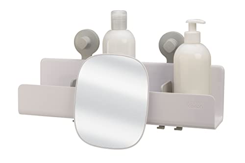 Joseph Joseph EasyStore Große Duschablage mit verstellbarem Spiegel – Weiß