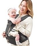 GROWNSY Babytrage, Advanced 6-in-1 Babytrage für Neugeborene ab Geburt, verstellbarer Sitz, Ergonomische Babytrage, Leicht＆Atmungsaktiv - 0-36 Monaten geeignet(Dark Black)