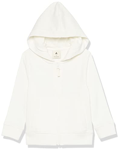 Amazon Aware Unisex Kinder Kapuzenpullover mit Reißverschluss aus französischem Frottee, Gebrochenes Weiß, 11-12 Jahre