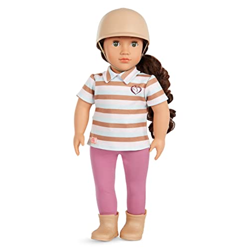 Our Generation Reiterin Puppe Aydan - Bewegliche 46 cm Puppe mit Kleidung, Zubehör - Reithelm, T-Shirt und Stiefel - Spielzeug ab 3 Jahren