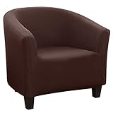 Jodimitty Sesselschoner Sesselüberwurf Sesselhusse Sesselbezug Sofabezug Elastisch Stretch Husse für Cafe Stuhl Sessel (Braun)