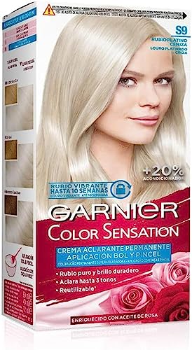Garnier Color Sensation — Platinum Ash Blonde Permanent Dye S9, erhältlich in mehr als 20 Farbtönen — 3 Stück