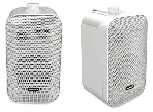 Audibax | Orion5 -Lautsprecher - HiFi-Lautsprecher und Soundsystem - 2 Möglichkeiten - Wandhalterung - Weiße Farbe - Paar - Frequenz 70 Hz - 20 kHz - Abmessungen 15 x 22,5 x 14 cm - Gewicht 1,7 kg