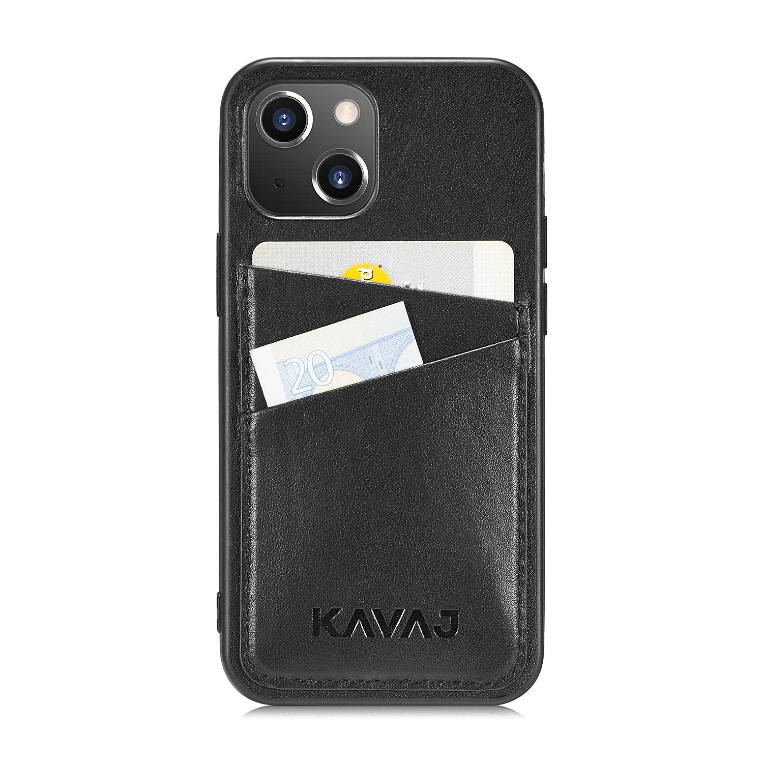 KAVAJ Hülle geeignet für Apple iPhone 13 Mini 5.4" Leder - Tokyo - Schwarz Handyhülle Case Lederhülle mit Kartenfach