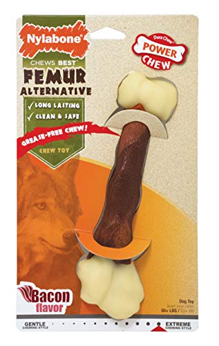 Nylabone Power Chew Femur Alternative Bacon Flavor Large Dog Chew Toy - 3 Pack