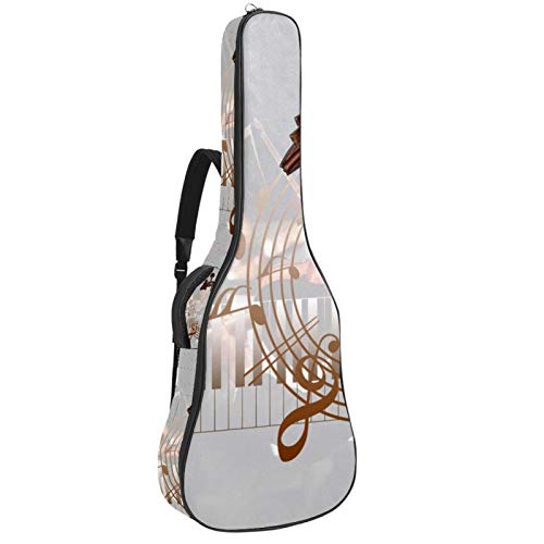 Gitarren-Gigbag, wasserdicht, Reißverschluss, weich, für Bassgitarre, Akustik- und klassische Folk-Gitarre, Musiknotenblatt