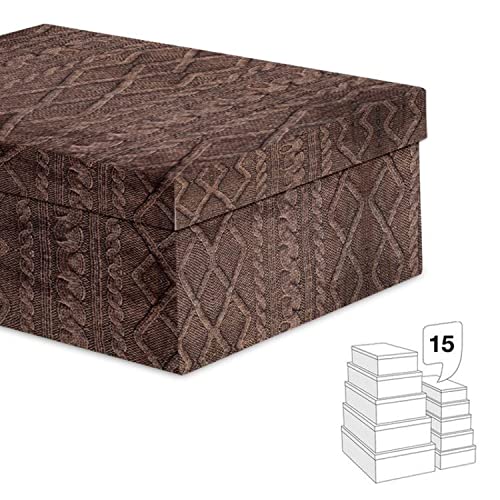 CIAL LAMA Schachtel aus Karton, 15 Stück, Taupeffekt, 55 cm