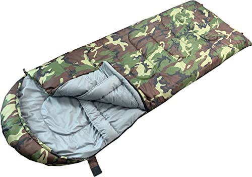 EXPLORER Hunter Mumienschlafsack in Tarn Camouflage Design Schlafsack Extremtemperatur bis zu -18°C XXL 220x80cm für Camping, Angeln, Outdoor