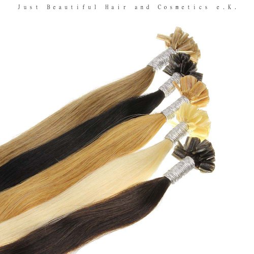 hair2heart 200 x 1g Echthaar Bonding Extensions, glatt - 60cm - #22 goldblond, Keratin Haarverlängerung Bondings