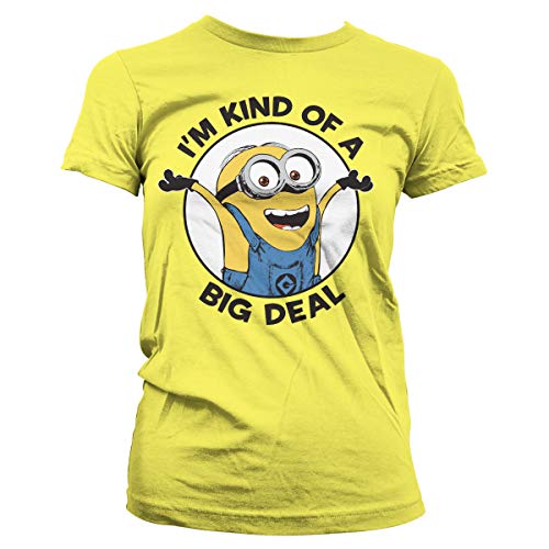 MINIONS Offizielles Lizenzprodukt I'm Kind of A Big Deal Damen T-Shirt (Gelb), XL