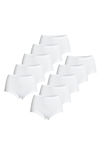 con-ta Taillenslip (10er Pack), Unterwäsche für perfekten, Klassische Damenbekleidung, Slip aus weicher Baumwolle, in Weiß, Größe: 44