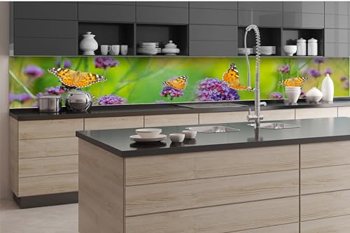 Dimex Küchenrückwand Folie Selbstklebend Schmetterlinge 350 x 60 cm | Klebefolie - Dekofolie - Spritzschutz für Küche