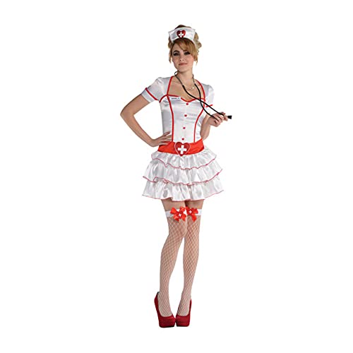 Yummy Bee - Freches Krankenschwester-Kostüm Damen - Sexy Verkleidung Outfit Halloween - Übergröße 36-46 (36-38)