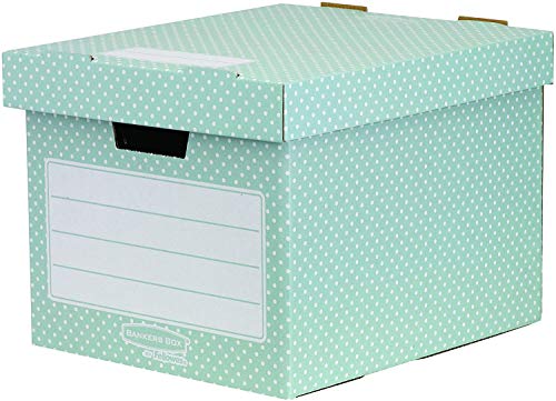 Bankers Box Style Series Aufbewahrungsbox aus 100% recyceltem Karton, 4-er Pack, grün/weiß