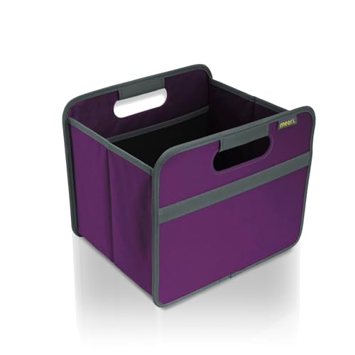 meori Faltbox Small in Lila - Stabile Klappbox S mit Griffen - perfekte Allzweck Aufbewahrungslösung - Tragkraft bis 30 kg - A100034 - 32 x 26,5 x 27,5 cm