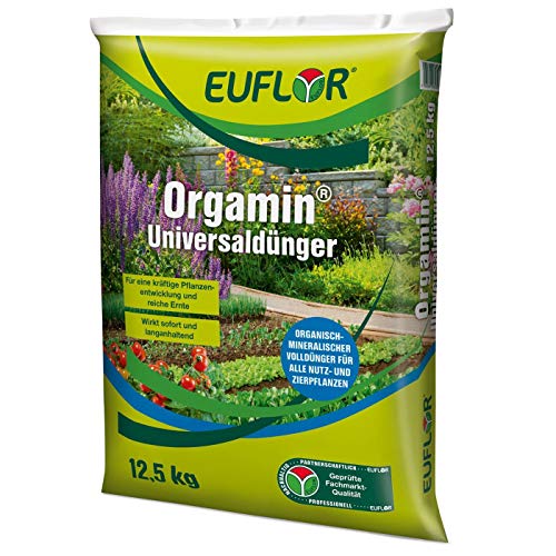 Euflor Orgamin® Universaldünger 12,5 kg Sack• milder, wirkungsvoller, chloridarmer Pflanzendünger mit hoher organischer Substanz • für alle Gartenkulturen, aktiviert das Bodenleben