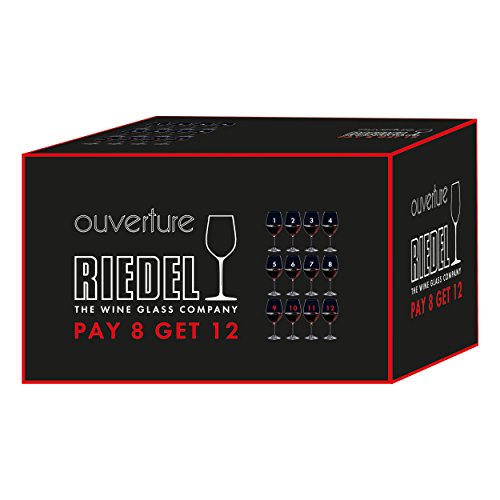 RIEDEL Ouverture Rotwein Kauf 12 Zahl 8, Rotweinglas, Weinglas, Trinkglas, Hochwertiges Glas, 350 ml, 7408/00