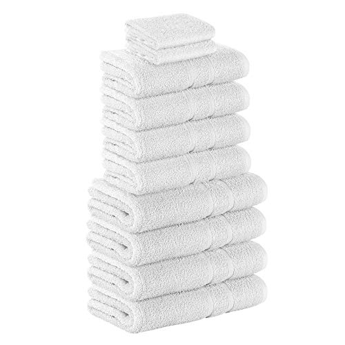 StickandShine 10 TLG. (2X Gästehandtuch / 4X Handtuch / 4X Duschtuch) in weiß/Premium Frottee Set aus 100% Baumwolle mit 500g/m² 10er Pack