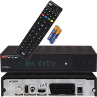 Red Opticum AX 300 VFD mit PVR - digitaler Full HD 1080p Satellitenreceiver mit alphanumerischem Display / HDMI / Scart / USB / Coaxial Audio / externes 12V Netzteil ideal für den Campingurlaub