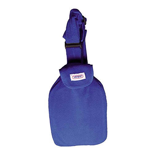 Sänger Körperwärmer, 2 Liter Wärmflasche inkl Fleecebezug mit Umlegeband, Wärmeflasche, blau
