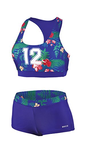 Beco Damen Cheerleader B-Cup Hawaii Look Bikini, blau, 42