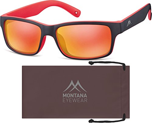 Montana Eyewear Sunoptic MS27C Sonnenbrille in schwarz+rot, inklusive Softetui