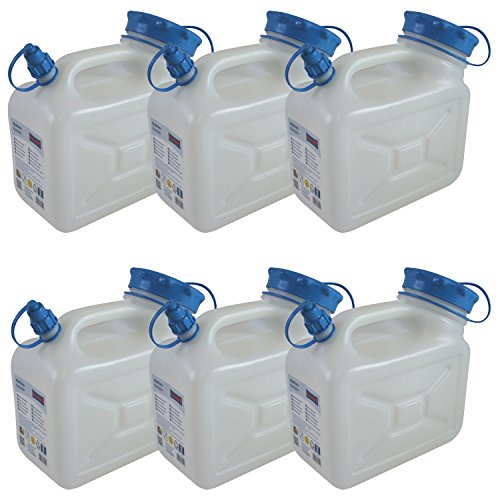 6x Weithals-Kanister 5 Liter PRO 6er Set Lebensmittelkanister Wasserkanister 5 Liter