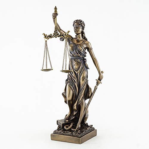 Bronze Finish Lady Justice 12.5 Inch Statue Sculpture by Top Collection
